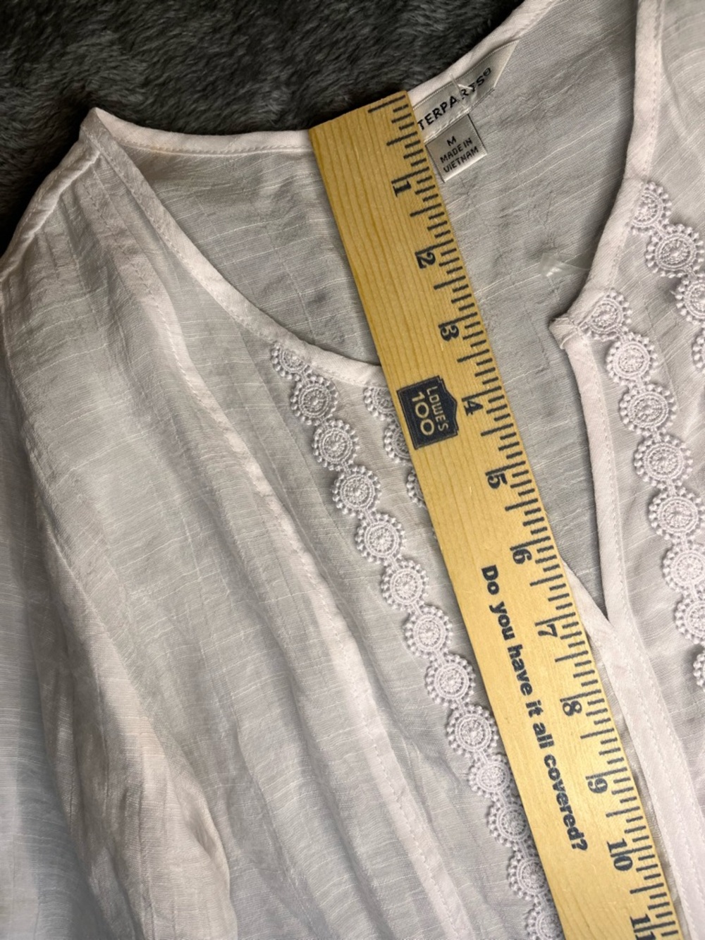 Counterparts White Lightweight Embroidered Top - Picture 6 of 14
